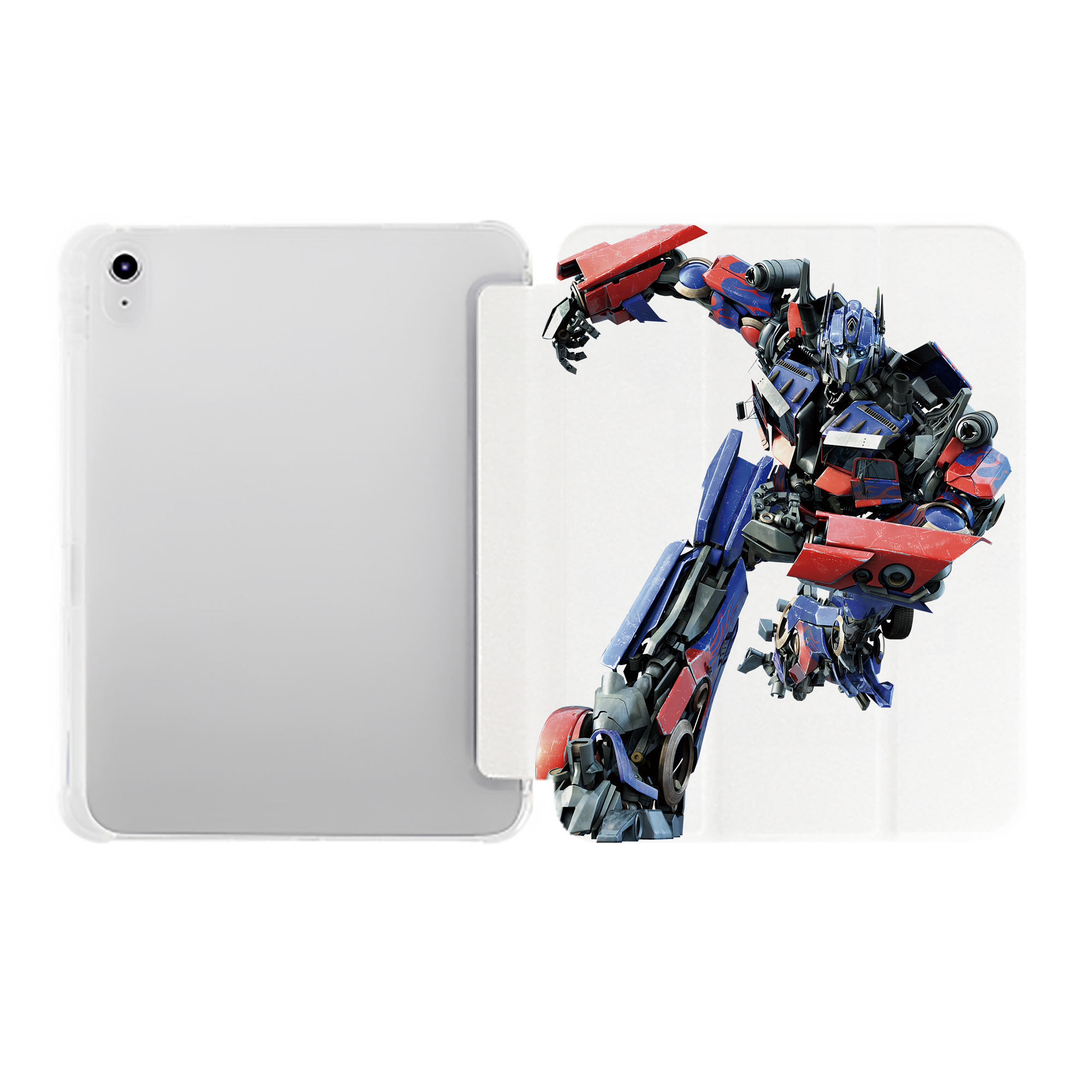 （画像用） Transformers トランスフォーマー IPad ケース ペン収納付き 三つ折りスタンド PUレザー×シリコン 対応機種9.5/10.5/10.9インチ